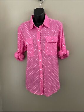 Ralph Lauren Pink Polka Dot Button Down Shirt